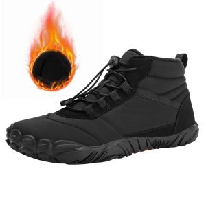 MeXYZ Men's Warm Winter Snow Boots Wide Toe Box Barefoot Boots Outdoor Water Resistant Ankle Booties
